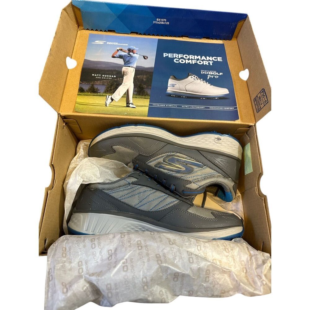 NEW Mens  Skechers Go Golf Max Fairway 2Golf Shoes Gray‎ / Blue water resistant